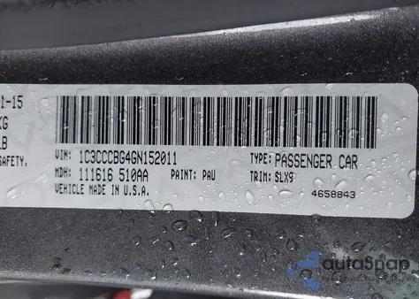 2016 Chrysler 200 S из США, поврежденный, VIN 1C3CCCBG4GN152011